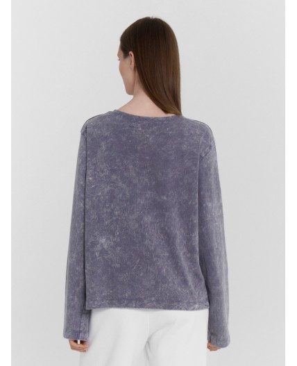 Джемпер ACID WASH серый +печать