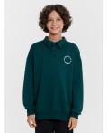 Свитшот хвойно -зеленый +печать