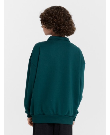 Свитшот хвойно -зеленый +печать