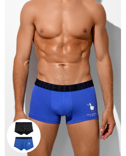 Трусы ультрамарин +гуси на черном