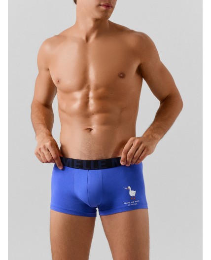 Трусы ультрамарин +гуси на черном