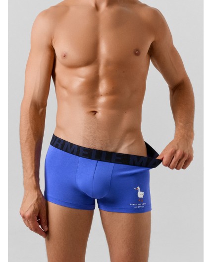 Трусы ультрамарин +гуси на черном