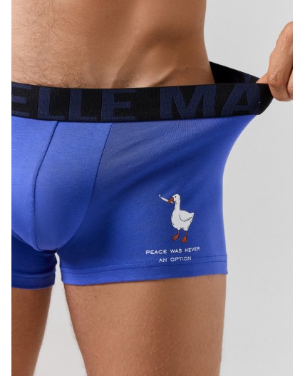 Трусы ультрамарин +гуси на черном