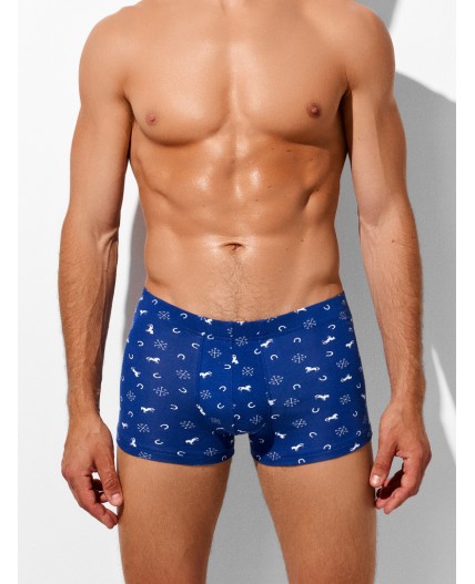 Трусы лого на синем +т.синий