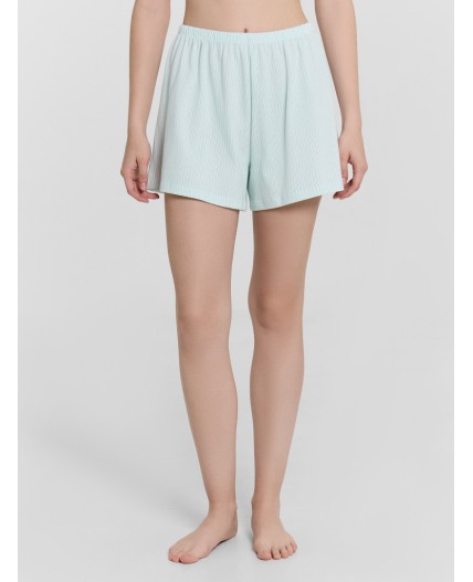 Пижама белый +бирюзово -голубая полоска