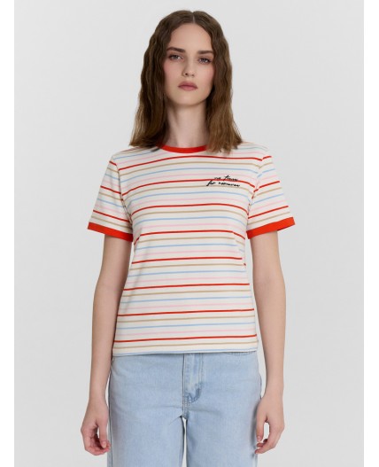 Футболка полоска на св.молочном
