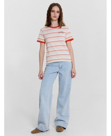 Футболка полоска на св.молочном