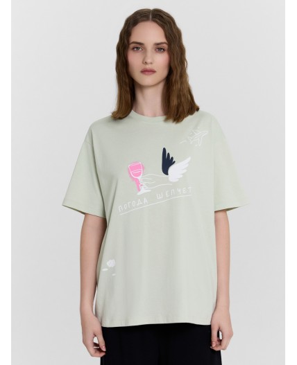 Футболка св.аквамарин +печать