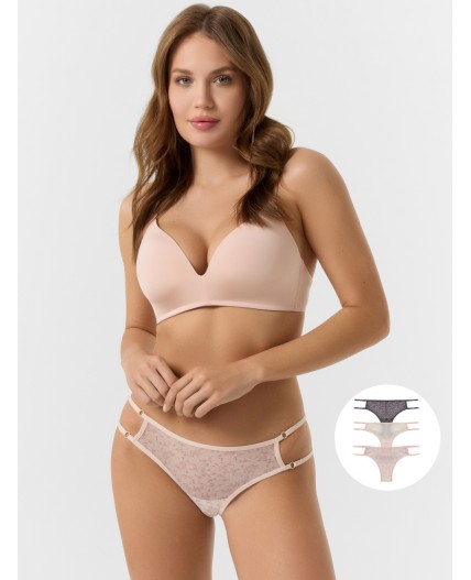 Трусы мелкий рисунок на серебристом пионе