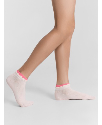 Носки молочный /лиловый