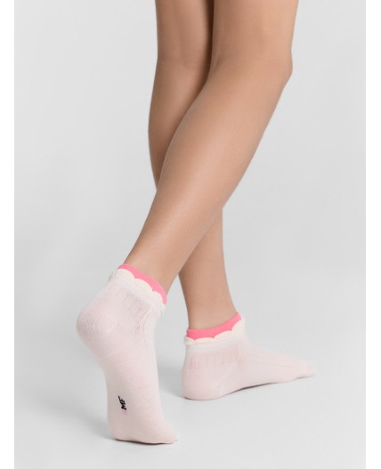 Носки молочный /лиловый