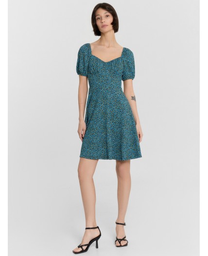 Платье цветочки на черном1