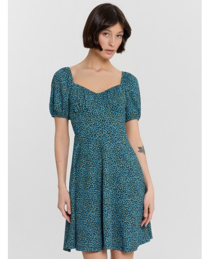 Платье цветочки на черном1