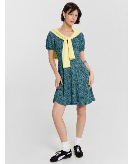 Платье цветочки на черном1