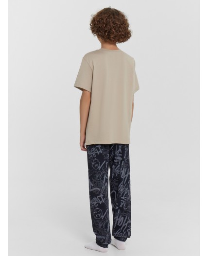 Комплект бежевый +граффити на черном