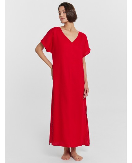 Платье домашнее красный