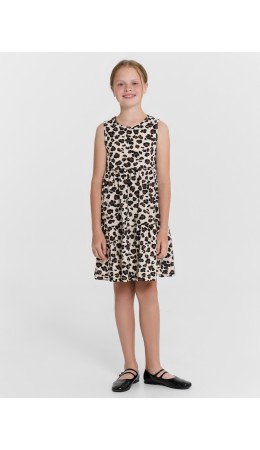 Платье леопард на пудре