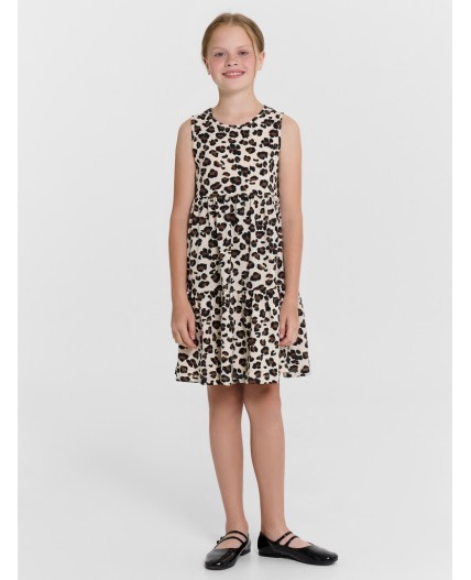 Платье леопард на пудре