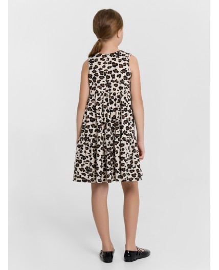 Платье леопард на пудре