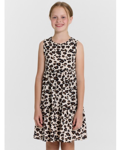 Платье леопард на пудре