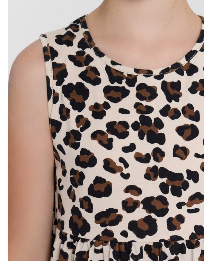 Платье леопард на пудре