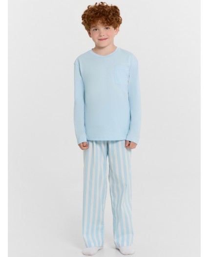 Комплект голубое небо +голубая полоска на белом