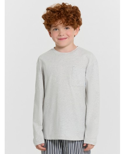 Комплект серый меланж 4306-А +синяя полоска на белом