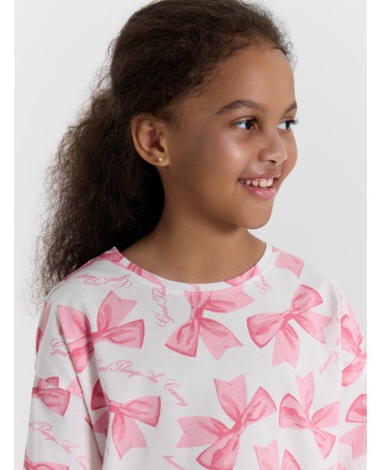 Сорочка бантики на белом