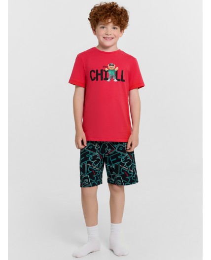 Пижама брусничный +буквы на черном