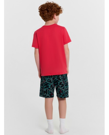 Пижама брусничный +буквы на черном