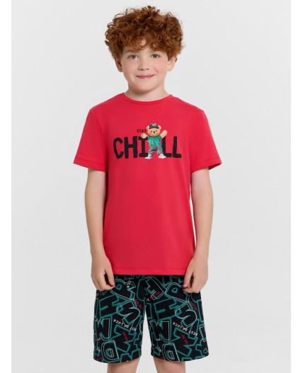 Пижама брусничный +буквы на черном