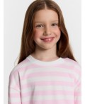 Лонгслив бело -розовая полоска