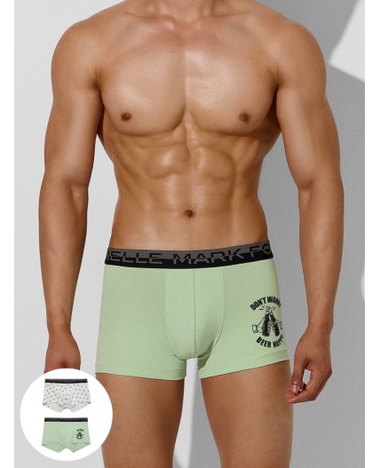 Трусы зеленая дымка +пиво на св. сером