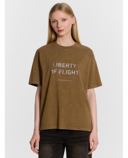 Футболка acid wash кенгуру +печать