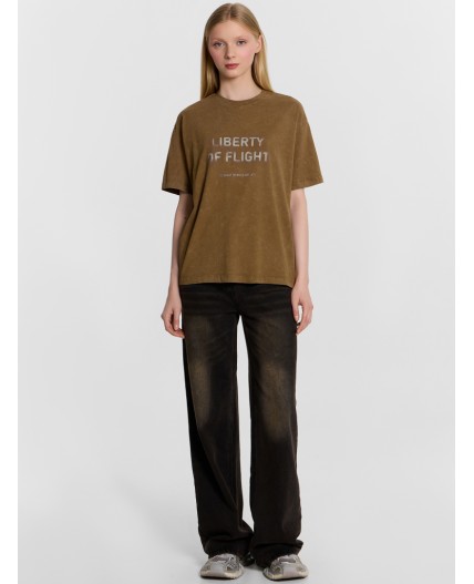 Футболка acid wash кенгуру +печать