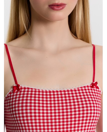 Сорочка клетка виши красная