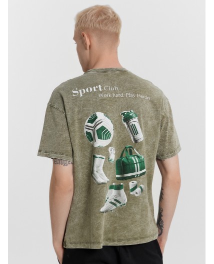 Футболка травянистая варка +печать