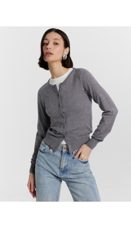 Кардиган темно -серый меланж