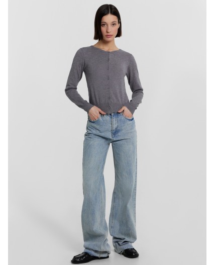 Кардиган темно -серый меланж