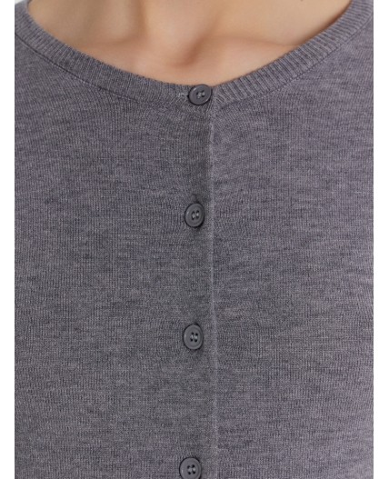 Кардиган темно -серый меланж