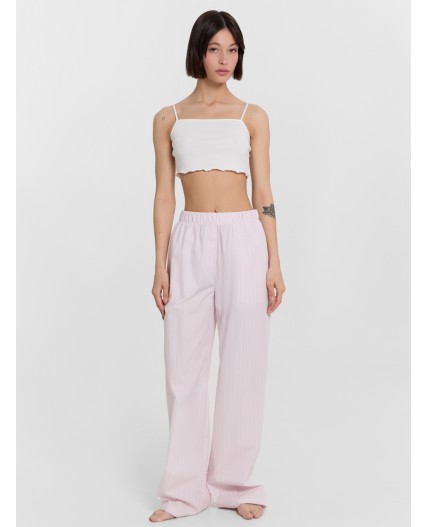 Брюки бело -лиловые полосы на розовом облаке