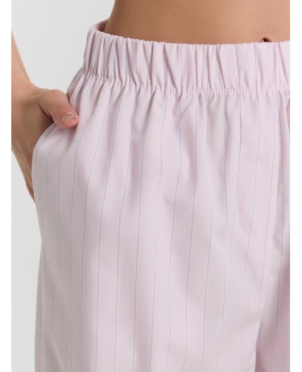 Брюки бело -лиловые полосы на розовом облаке