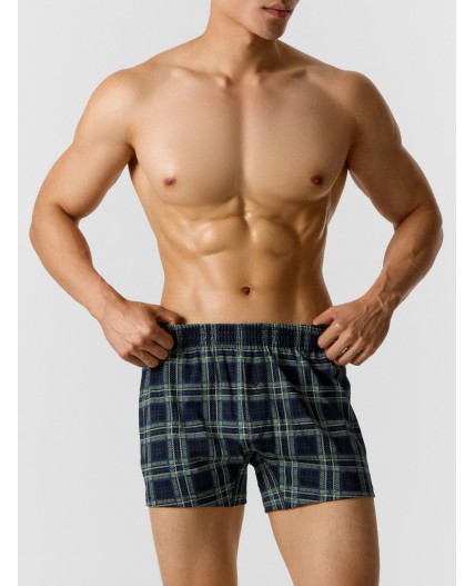 Трусы клетка на черном +св.зеленый