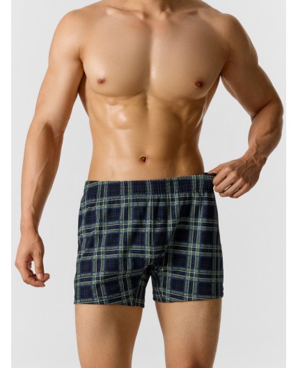 Трусы клетка на черном +св.зеленый