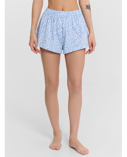 Комплект белый +голубые цветочки на белом