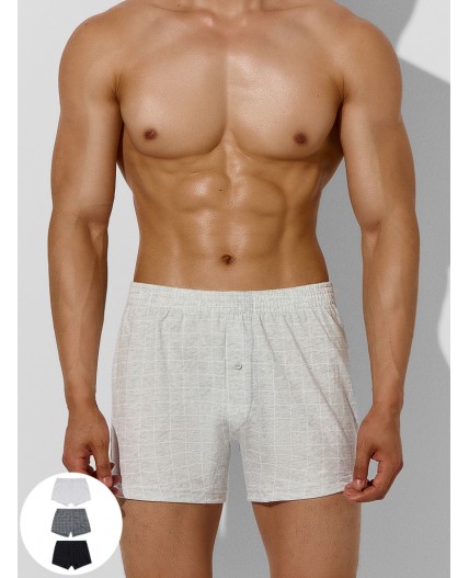 Трусы клетка на сером меланже +клетка на т.сером +клетка на черном