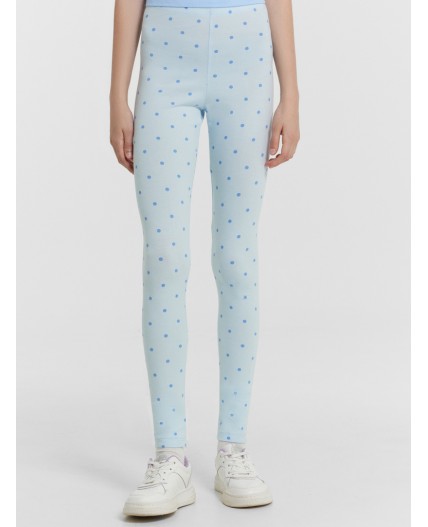 Легинсы горошек на голубом