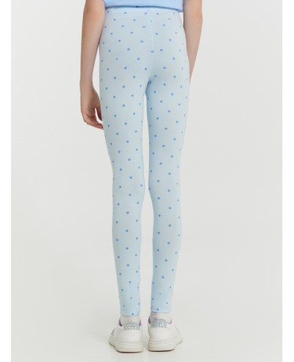 Легинсы горошек на голубом