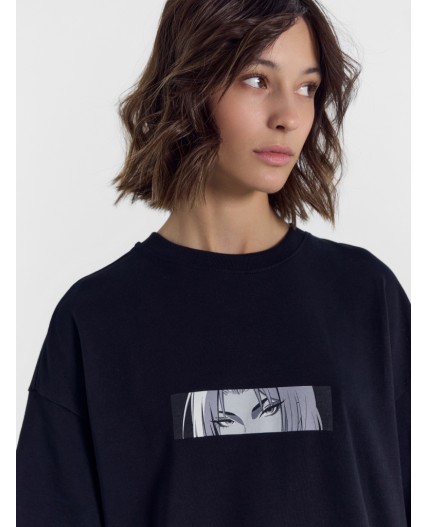 Футболка черный +печать