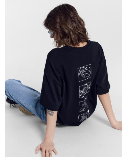 Футболка черный +печать